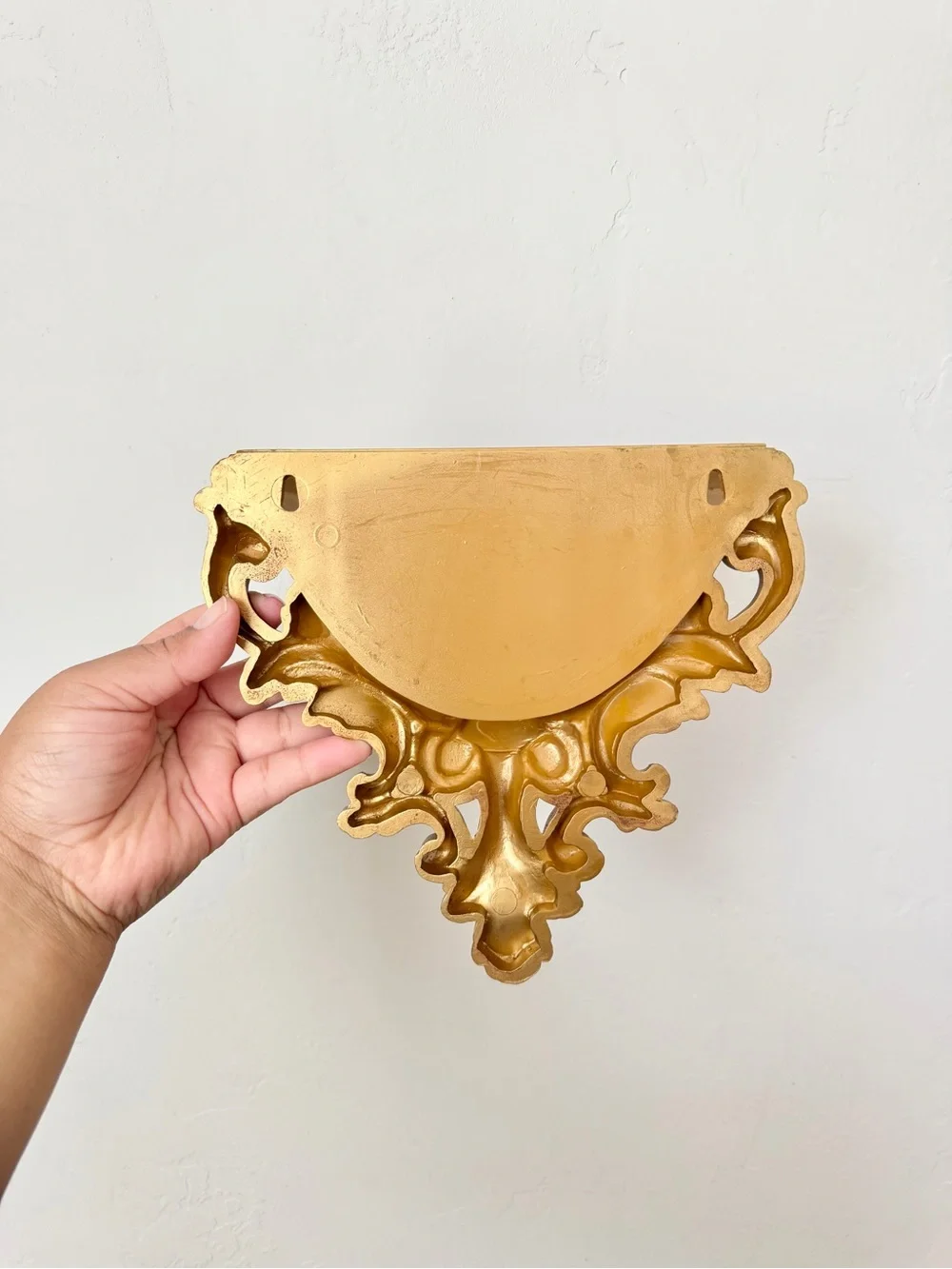 Vintage HOMCO Gold Wall Hanging Planter